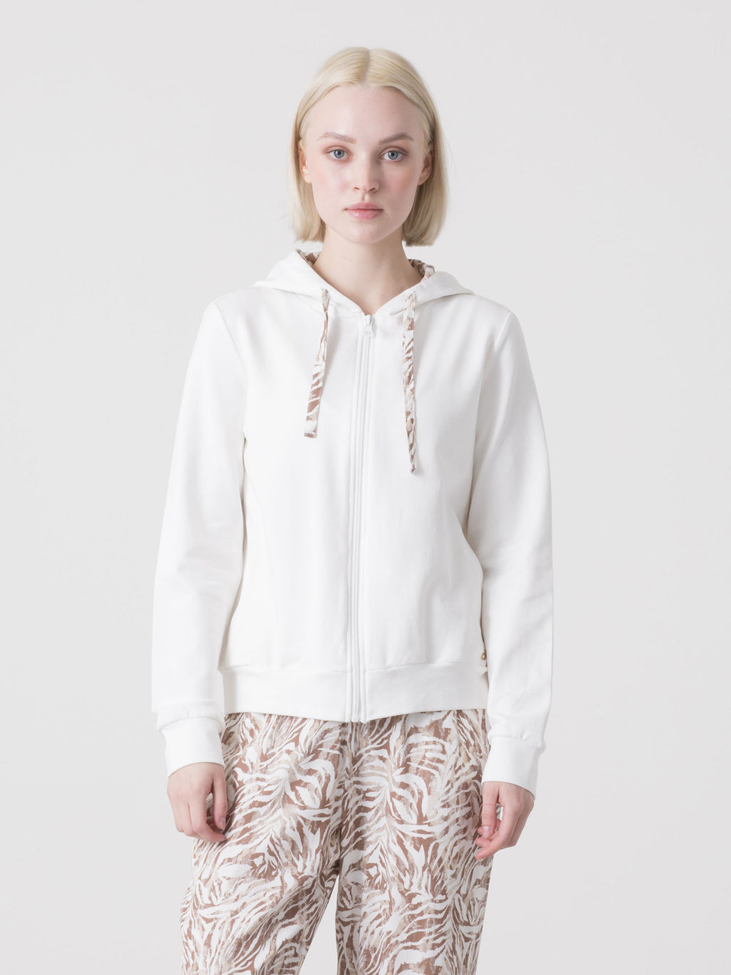 DIMENSIONE DANZA NAISTEN TÄYSVETOKETJULLINEN HUPPARI, STRETCH JA ANIMALIER-YKSITYISKOHDAT