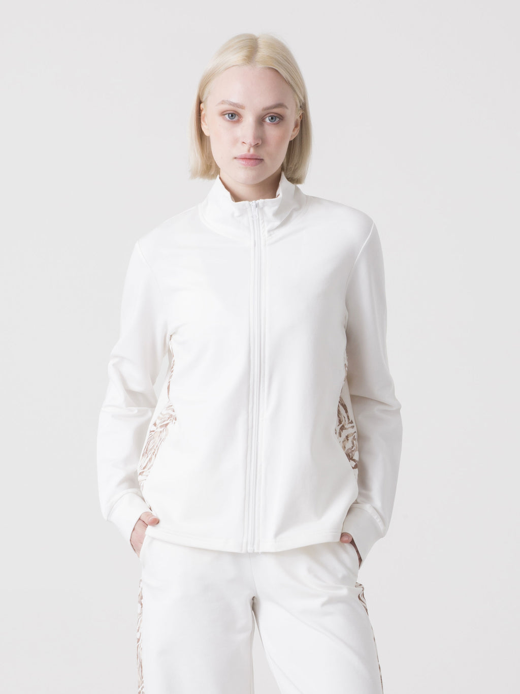 ŽENSKA MAJICA DIMENSIONE DANZA FULL ZIP STRETCH S UMETCIMA S ANIMAL PRINTOM