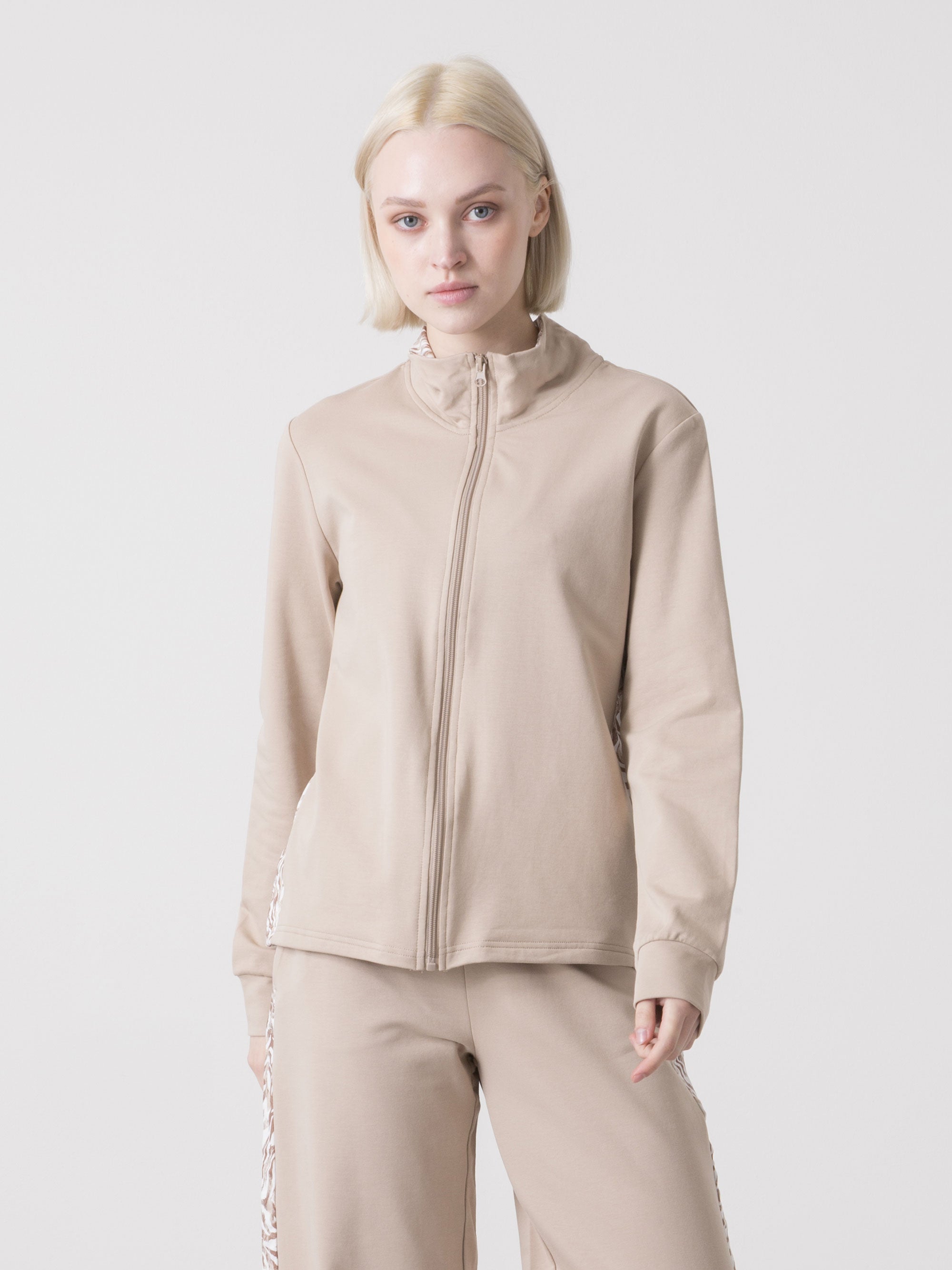 DÁMSKÁ MIKINA DIMENSIONE DANZA FULL ZIP STRETCH S VSADKAMI S ANIMAL PRINTEM