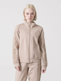 SWEATSHIRT DE MULHER FULL ZIP DIMENSIONE DANZA COM MACRAMÉ, GOLA ALTA E BOLSOS LATERAIS