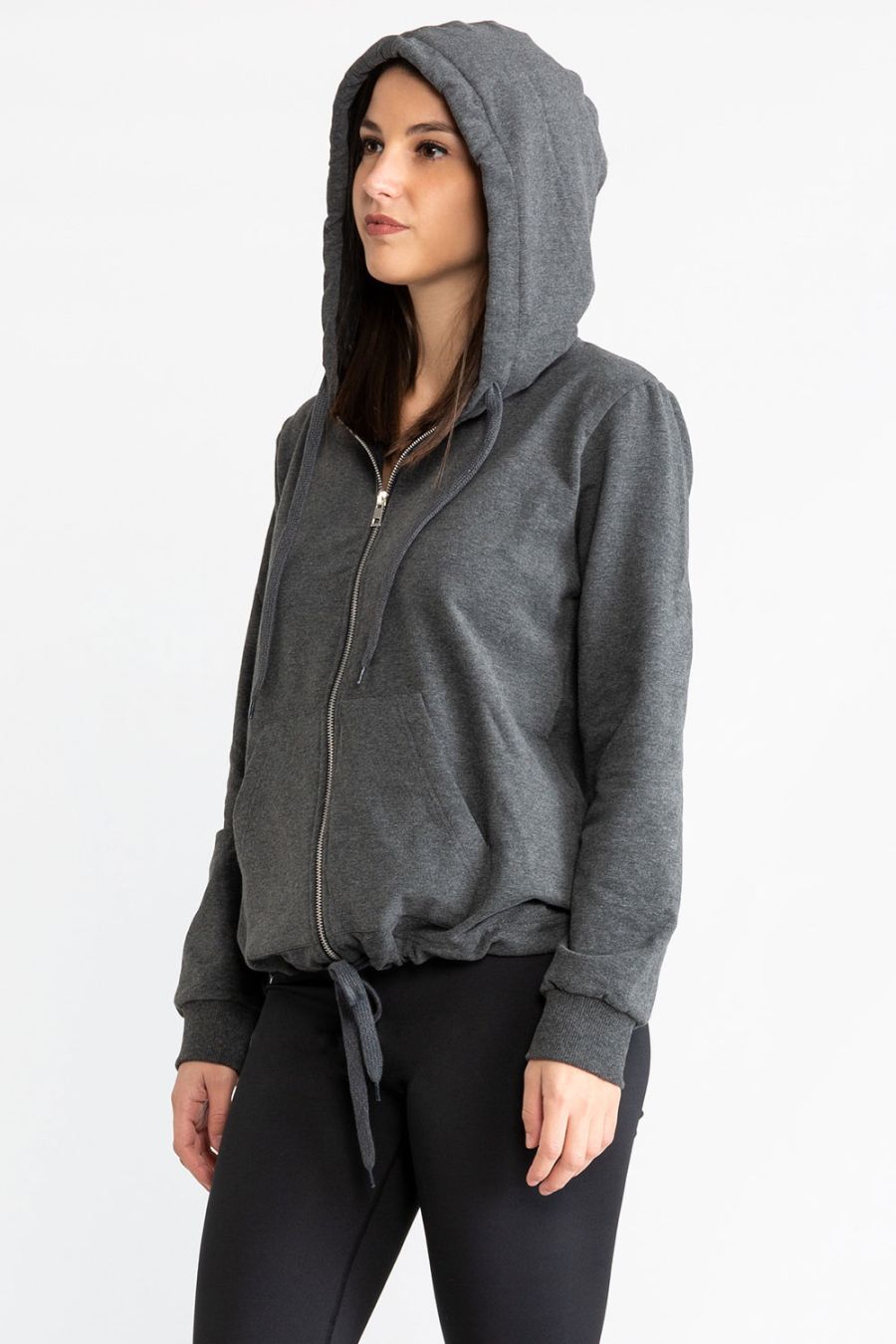 Giacca da donna con cappuccio e chiusura zip