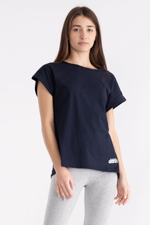 T-shirt da donna in jersey con logo