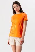 T-SHIRT CON GRAFICA METALLIZZATA