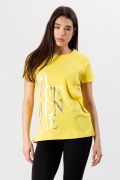 T-SHIRT CON GRAFICA METALLIZZATA