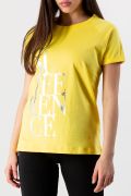 T-SHIRT CON GRAFICA METALLIZZATA